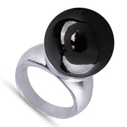 Кольцо (Майорка 16мм черный метеллик; покрытие родий), Есть комплект