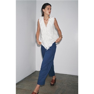 LINEN RUFFLE SHIRT ZW COLLECTION