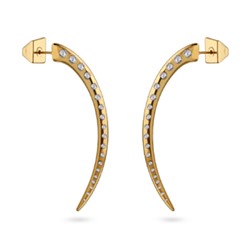 Серьги Коготь (кристаллы SW белые; покрытие золото), Есть комплект