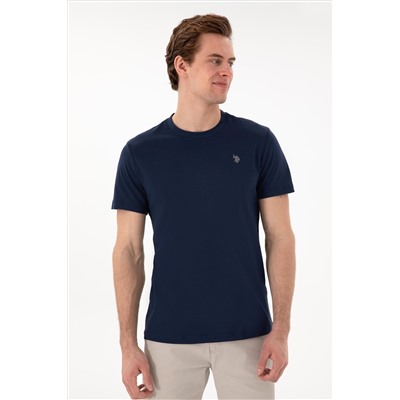 Erkek Regular Fit Bisiklet Yaka Lacivert Basic Tişört