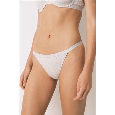 Tanga algodón rib gris