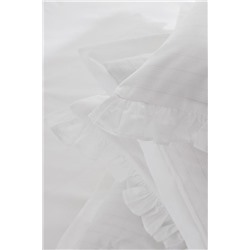 Julien King Size %100 Pamuk Fırfırlı Nevresim Takımı - Beyaz