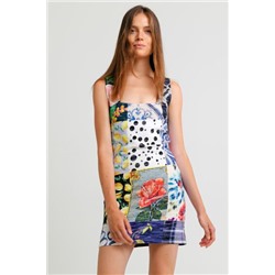 Vestido slim patch escote cuadrado