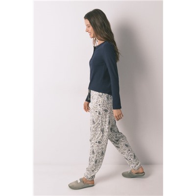 Pantalón largo algodón estampado Paisley