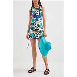 Vestido floral canalé