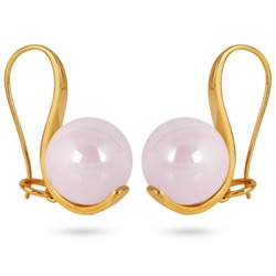 Серьги (Майорка 14мм холодно-розовая; покрытие золото), Есть комплект