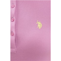 Kadın Eflatun Basic Polo Yaka Tişört