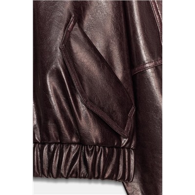 LEATHER EFFECT BOMBER JACKET