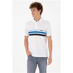 Erkek Regular Fit Polo Yaka Beyaz Tişört