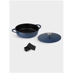 Сотейник, 28 см, 4.0 л, с крышкой, с покрытием, алюминий, синий, Agile