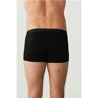 U.S. Polo Assn. Pamuklu & Likralı, 3'lü Paket, Polo Baskılı, Erkek Boxer Külot 80097