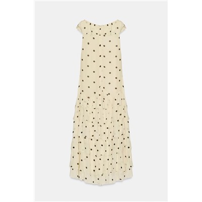 ASYMMETRIC POLKA DOT DRESS