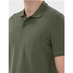 Haki Regular Fit %100 Pamuk Polo Yaka Basic Tişört