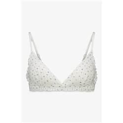 Sujetador triangular algodón blanco corazones NATURAL