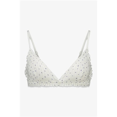 Sujetador triangular algodón blanco corazones NATURAL