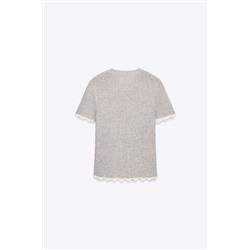 CONTRAST CUT KNIT T-SHIRT