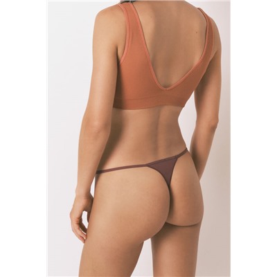 Tanga microfibrafibra encaje granate