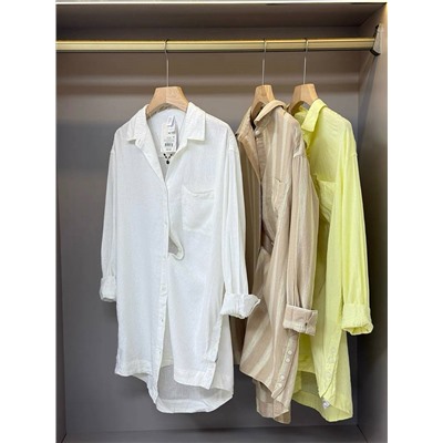 Женская повседневная рубашка из смесового льна