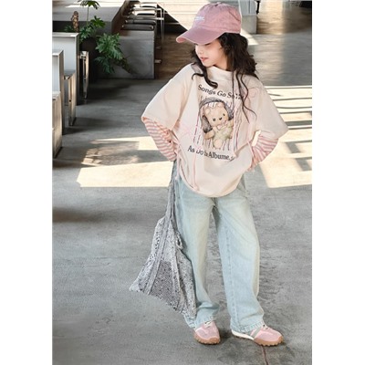 Футболка из двух частей осень 2025 в корейском стиле. Хлопок 100%