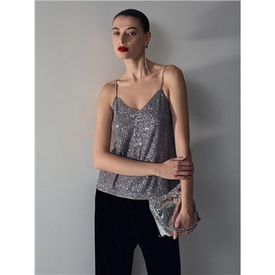 Топ с пайетками на бретелях, B3107/heels