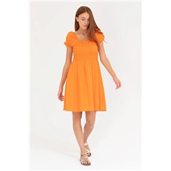 Kadın Turuncu Dokuma Elbise