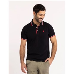 SIGNATURE STRIPE RIB TIPPED TRIM POLO SHIRT