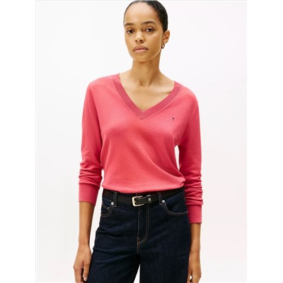 Viscose-Blend V-Neck Sweater