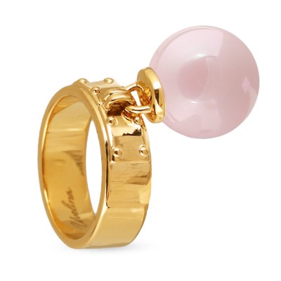 Кольцо (Майорка 14мм холодно-розовая; покрытие золото), Есть комплект