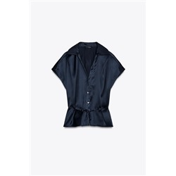 SATIN SHIRT WITH BELT