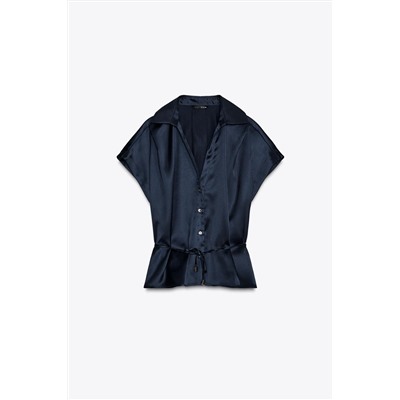SATIN SHIRT WITH BELT