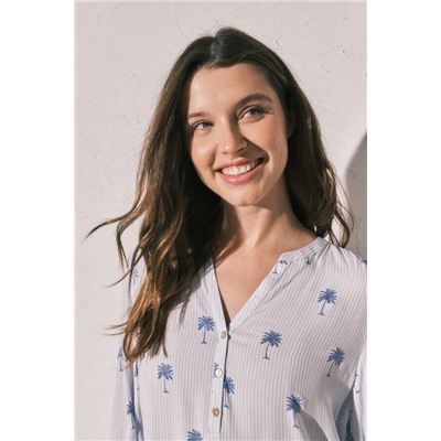 Camisola corta rayas palmeras