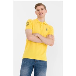 Erkek Koyu Sarı Basic Polo Yaka Tişört