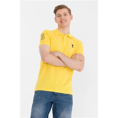 Erkek Koyu Sarı Basic Polo Yaka Tişört