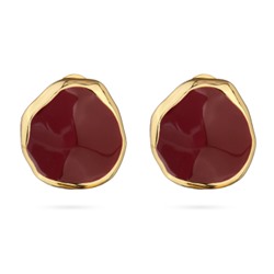 Серьги Палитра (эмаль бургунди; покрытие золото), Есть комплект