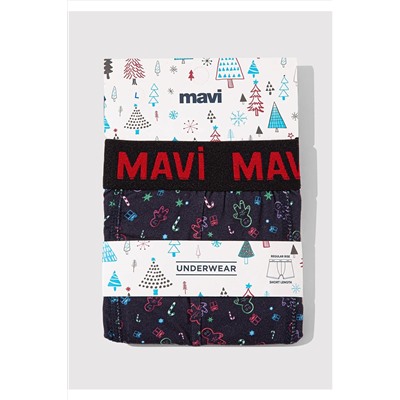 Mavi Yılbaşı Temalı Baskılı Lacivert Boxer 0911772-70490