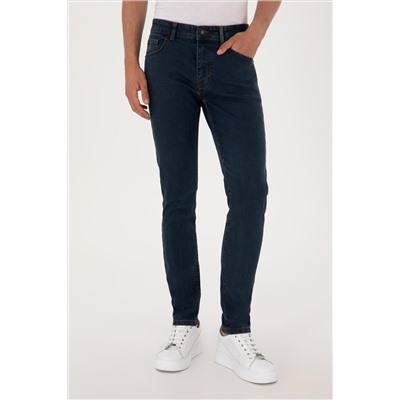 Erkek Eflatun Jean Pantolon