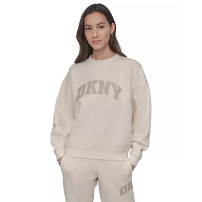 DKNY Sport Women's Rhinestone Logo Crewneck Top