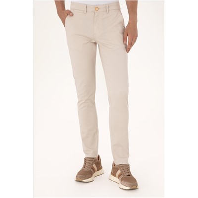 Erkek Bej Kanvas / Chino Pantolon
