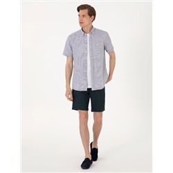 Lacivert Regular Fit Kısa Kollu Gömlek
