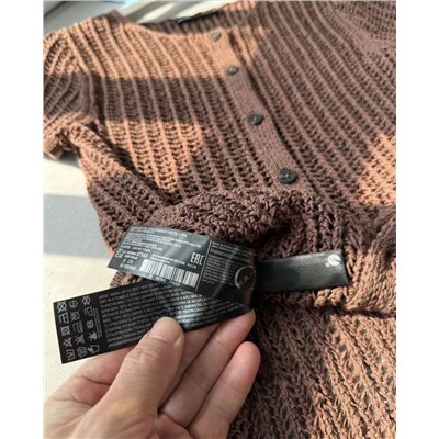 Женский кардиган фактурной вязки с коротким рукавом  МАНГ*О