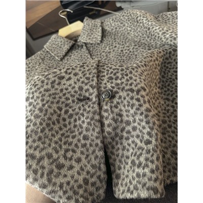 Женский жакет из пальтовой ткани с леопардовым принтом МАССИМО Д