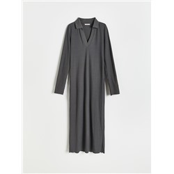 Strickkleid mit Gestreifter Struktur