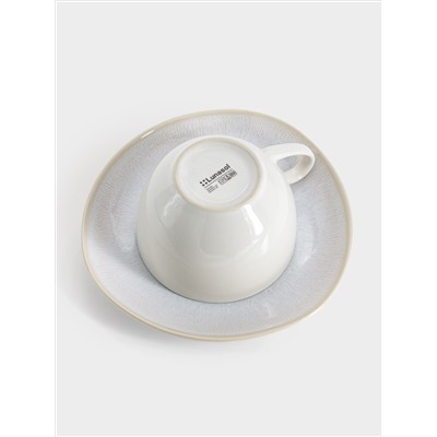 Пара чайная, 1 перс, 2 пр, 220 мл, керамика, бежевая, в крапинку, North Organic