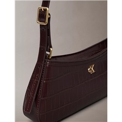 Monogram Logo Hardware Crocodile Print Shoulder Bag