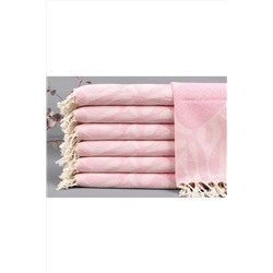 Kayra Export Peştemal Pembe Kurulama Bezi Küçük Boy 45x95 Cm Pamuk Peşkir Bulaşık Bezi