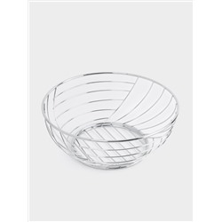 Корзина для фруктов, 27 см, металл, серебристая, Полосы, Spin