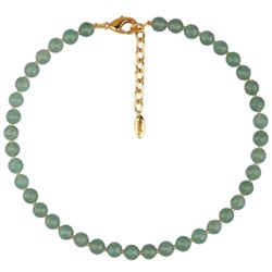 Колье Селена (авантюрин 8мм зеленый; покрытие золото) 40-45см, Есть комплект