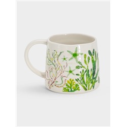 Кружка, 380 мл, фарфор P, белая/зелёная, Морская жизнь, Ocean Life