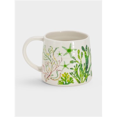 Кружка, 380 мл, фарфор P, белая/зелёная, Морская жизнь, Ocean Life