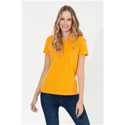 Kadın Sarı Basic Polo Yaka Tişört